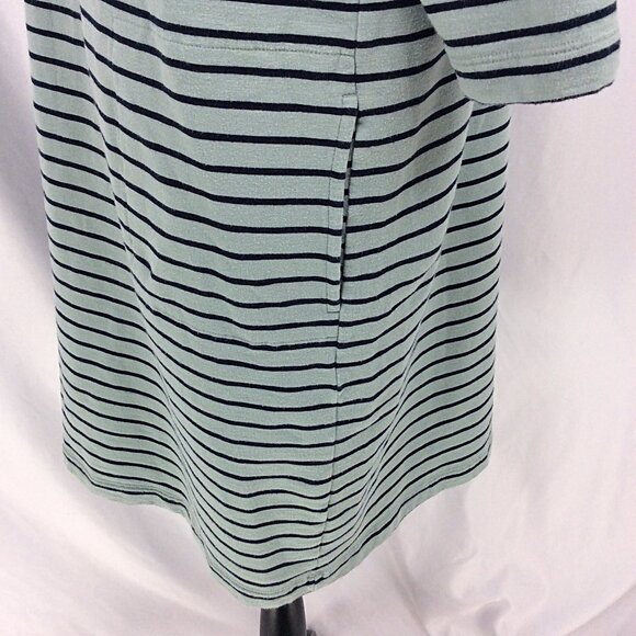 J Jill Pima Cotton Pullover Dress Womens Size Small Seafoam Striped Pockets - Picture 8 of 11